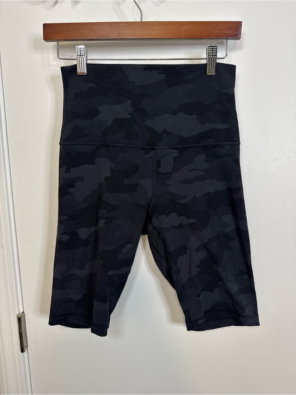 lululemon athletica Black & Gray Camo High-Rise Bike Shorts